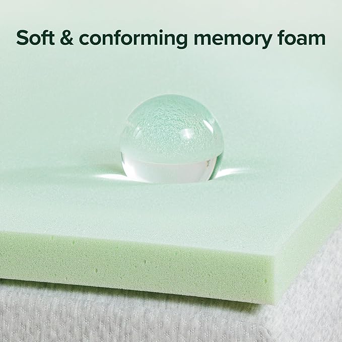 ZINUS 1.5 Inch Green Tea Memory Foam Mattress Topper, Smaller, More Convenient WonderBox Packaging, Pressure-Relieving Layers, CertiPUR-US Certified, King