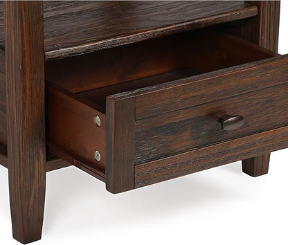 SIMPLIHOME Warm Shaker SOLID WOOD 20 inch Wide Rectangle Transitional End Table in Distressed Charcoal Brown for the Living Room and Bedroom