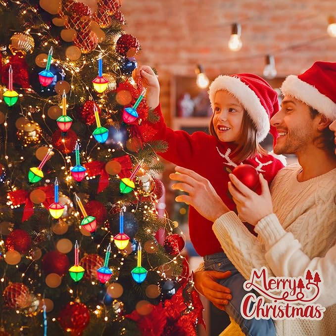 Christmas Bubble String Lights - 15 Counts Christmas Lights Bulb, Traditional Multicolor Bubble Decorative Lights for Holiday Christmas Celebrations Lighting, Warm White
