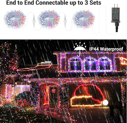 Brizled Color Changing Christmas Lights, 65.67ft 200 LED Dual Color Christmas Tree Lights with Remote, Cool White & Multicolor 11 Function Xmas String Light Indoor Outdoor for Xmas Party Home Wedding