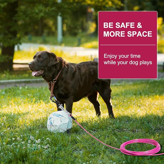 Snagle Paw Dog Leads for Yard 50FT-1000LBS Break Strength,Heavy Duty Tie Out Cable for Dogs with Swivel Lockable Hook & Spring,Chew Proof Dog Chain for Outside,Dog Run Cable for Medium Large Dogs-Mewly Pet