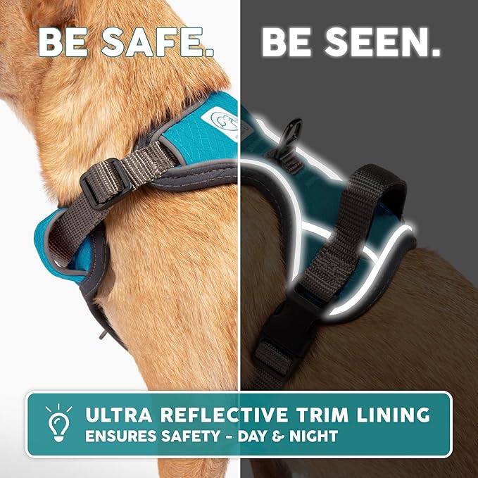 Embark Adventure Dog Harness, Reflective Trim No Pull Dog Harness Medium Sized Dogs - Military Grade Nylon, Front Clip with Gel Lined Handle.-Mewly Pet