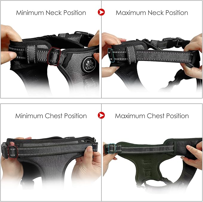 NESTROAD No Pull Dog Harness,Adjustable Oxford Dog Vest Harness with Leash,Reflective No-Choke Pet Harness with Easy Control Soft Handle for Large Dogs(X-Large,Black)-Mewly Pet