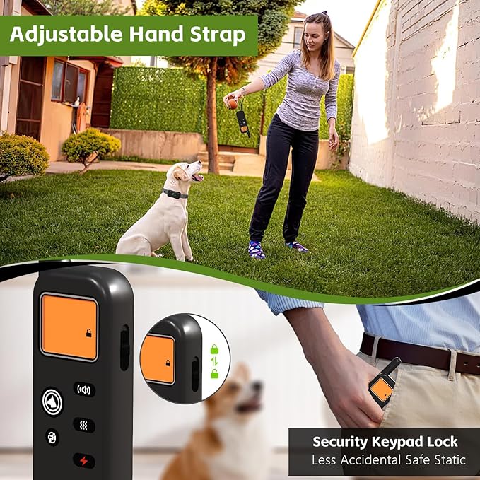 Wireless Dog Fence System for 2 Dogs 856 Acre Electric Fences for Dogs Training Fence Collar with Remote Ultrasonic Trainer Waterproof Portable Outdoor Safe Pet Containment System with 2 Collar