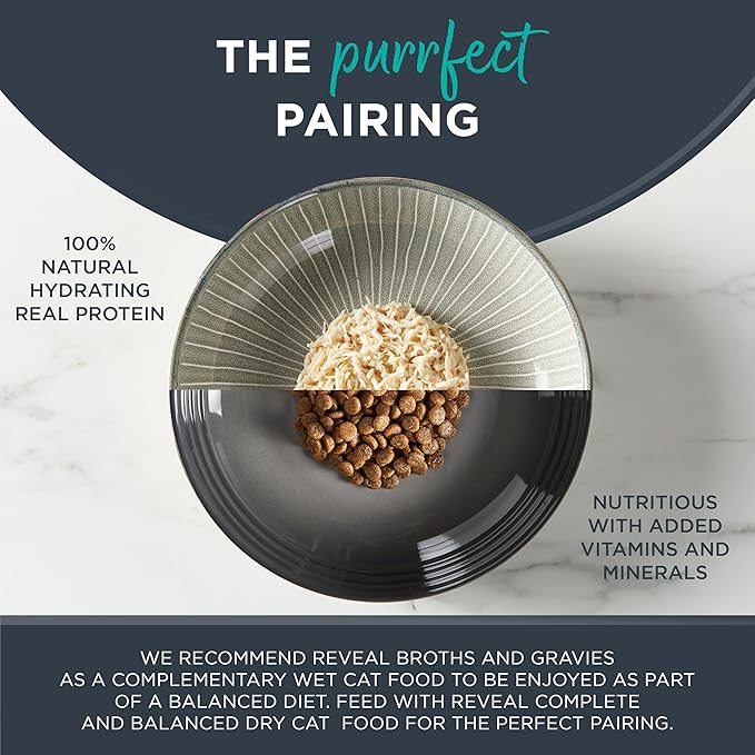 Reveal Natural Wet Cat Food, 12 Count, Grain Free, Limited Ingredient Canned Food for Cats, Fish and Chicken Variety in Gravy, 2.47 oz Cans-Mewly Pet