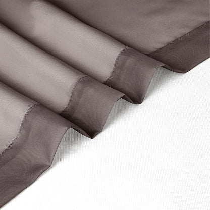 Chyhomenyc Sheer Curtains 36 inch Length 2 Panels, Light Filtering Voile Rod Pocket Short Window Sheer Curtians for Bathroom Living Room, 2PCS, Choclate Brown