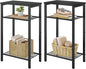 Hoctieon 2-Set 3 Tier End Table, Telephone Table Set of 2, Tall Side Table with Storage Set of 2, Small Nightstand for Small Spaces, Metal Frame, for Living Room, Bedroom, Sofa Couch, Black