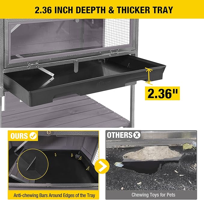 Guinea Pig Cage Metal Frame Hamster Cage Upgrade Anti-Chewing Rat House Indoor Outdoor Use Small Critter Habitat with Plastic Deep Not Leakage Pull Out Tray-Mewly Pet