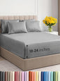 Extra Deep Full Sheet Set - 6 Piece Breathable and Cooling Sheets - Hotel Luxury Bed Sheets Set - Easy Fit - Soft, Wrinkle Free and Comfy Sheets Set - Heathered Grey Sheet Set with Extra Deep Pockets
