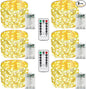 6 Pack Fairy Lights Battery Operated with Remote Control Timer, 26 FT 80 LED String Lights Outdoor Indoor, 8 Mode Twinkle Lights for Christmas Party Wedding Birthday Bedroom Decorations (Warm White)