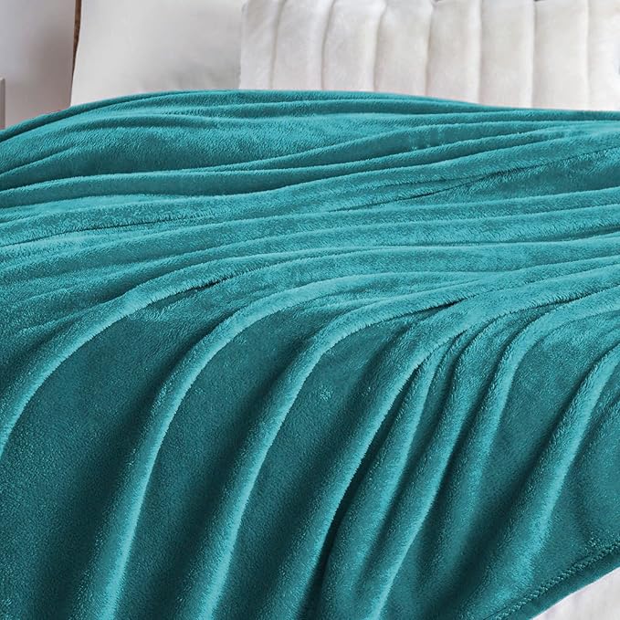 Walensee Fleece Blanket Plush Throw Fuzzy Lightweight (Twin Size 60x80 Teal) Super Soft Microfiber Flannel Blankets for Couch, Bed, Sofa Ultra Luxurious Warm and Cozy for All Seasons