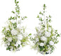 Ling's moment 41.0" Tall Free-Standing Wedding Aisle Artificial Flowers for Ceremony Decor, 2PCS White Walkway Floral Chair Markers, Faux Rose Altar Arch Arrangement Spring Decorations Outdoor