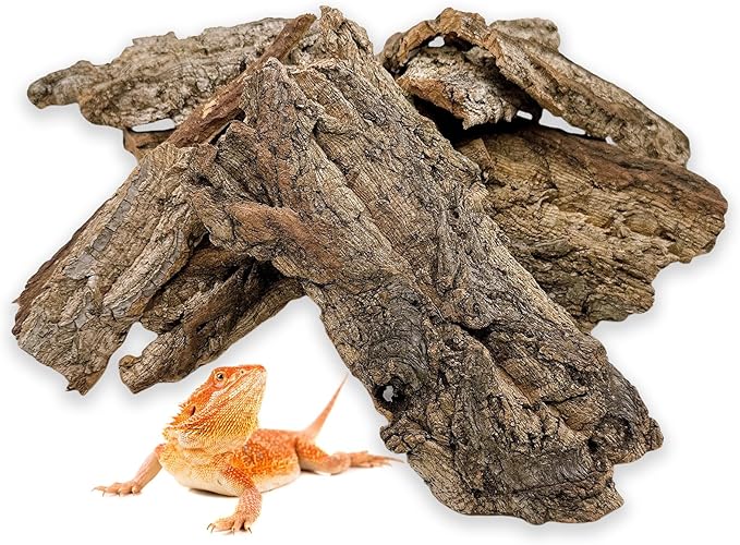 BNOSDM Reptile Terrarium Bark Substrate Bedding Tortoise Natural Cork Bark Reptile Climbing Mat Habitat Decor for Lizard Snake Spiders Hermit Crabs Tarantula Geckos Bearded Dragons (0.7 LB)-Mewly Pet