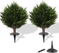 15.7 inch Height Set of Two Artificial Cypress Topiary – Breathe Life & Lushness into Any Space – Lifelike – UV-Resistant Great for Indoors & Outdoor - Easy to Install – Fade-Proof