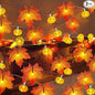 2 Pack & Timer - Thanksgiving Decorations Fall Garland with Pumpkin Lights Fall Decorations for Home, Total 60LED 20Ft Maples Leaves Thanksgiving Lights Battery Operated Indoor Outdoor Christmas Decor