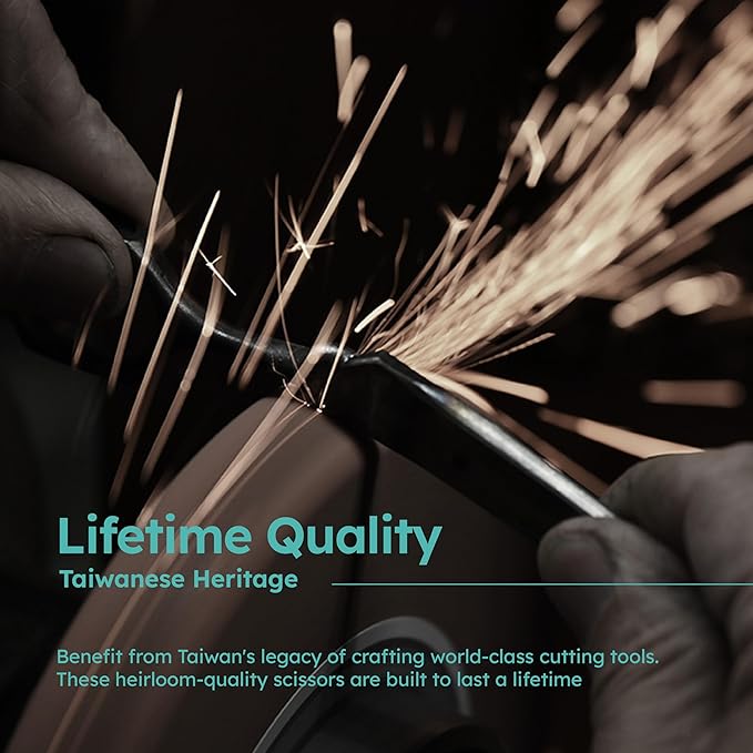 7" Curved Dog Grooming Scissors – Handcrafted, Ergonomic, VG10 Stainless Steel for Sharper, Tougher, Better Edge Retention, Lightweight Shears for Trimming Face and Paws.-Mewly Pet