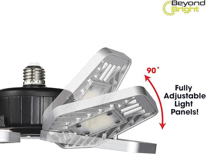 Ontel Beyond Bright LED Ultra-Bright Garage Light - 3 Adjustable Panels, Energy Efficient, Easy to Install, Durable and Long-Lasting Light for Garages, Warehouses and More