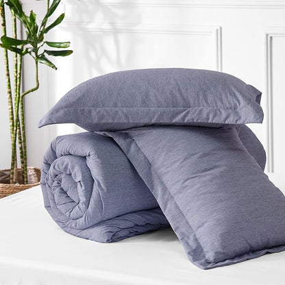 Bedsure California King Comforter Set - Denim Grey Soft Bedding for All Seasons, Cationic Dyed Bed Set, 3 Pieces, 1 California King Size Comforter (104"x96") and 2 Pillow Shams (20"x36"+2")