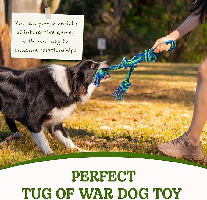 Dog Rope Toy for Large Dogs, 2 Pack Heavy Duty Dog Chew Toys for Aggressive Chewers, Indestructible Dog Toys for Super Chewer, Durable Tug of War Pet Toy for Medium to Large Breed Teeth Cleaning-Mewly Pet