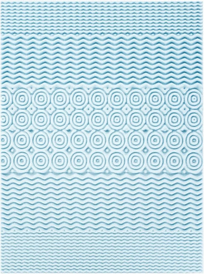 Mellow 4 Inch 5-Zone Memory Foam Mattress Topper, Cooling Gel Infusion, Dorm Essentials, Short Queen Blue