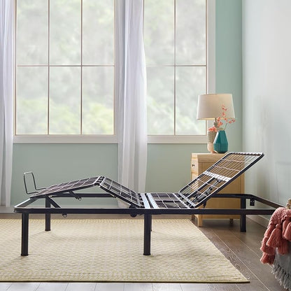 Linenspa Adjustable Bed Frame - Independent Head and Foot Incline - Powerful Quiet Motor - Easy Tool Free Assembly - Lounging - Watch TV - Working - Reading - Ergonomic - Electric Bed Base - Full Size