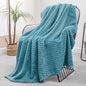 Exclusivo Mezcla Fleece Throw Blanket for Couch, 50x70 Inches Soft Cozy Jacquard Flannel Blankets, Lightweight Fuzzy Plush Warm Throws for Winter, Slate Blue