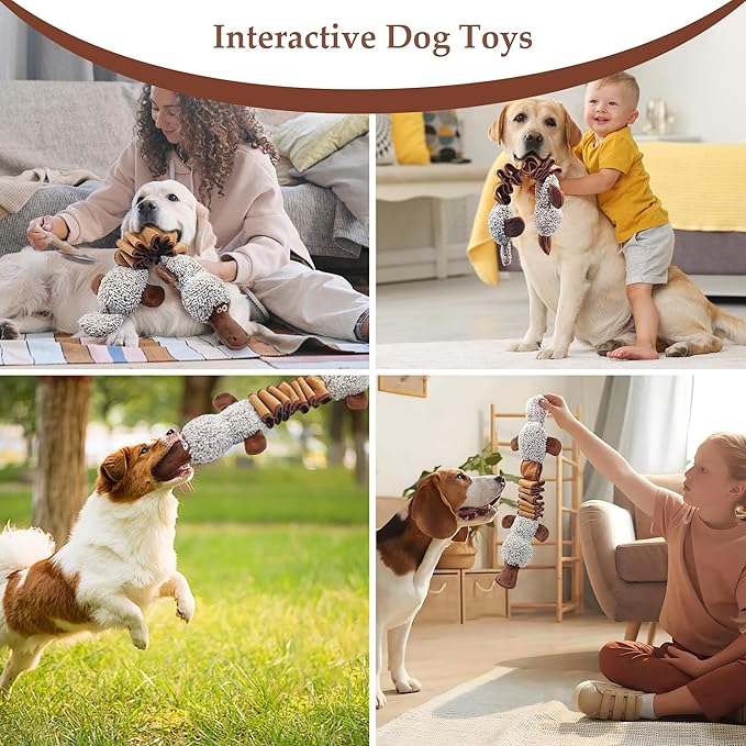 Squeaky Dog Toys, Interactive Tug of War Puppy Toys, Funny Plush Dog Chew Toys, Stuffed Dog Toys for Small,Medium and Large Dogs - Platypus-Mewly Pet
