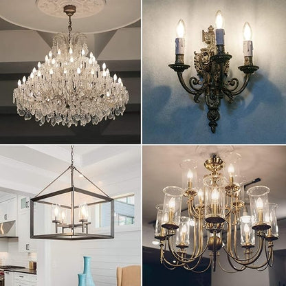 Cotanic Dimmable E12 LED Candelabra Bulb 4000K Daylight, Ceiling Fan Light Bulbs Small Base,60W Equivalent,Type B Bulb for Chandelier,Vintage B11 LED Candle Shape with Clear Glass,600LM,8 Pack