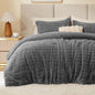 BEDELITE Fleece Twin Comforter Set -Super Soft & Warm Fluffy Grey Faux Fur Bedding, Luxury Fuzzy Heavy Bed Set for Winter with 1 Pillow case