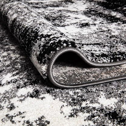Keen Home Design Area Runner Rugs - 2x10 Non-Shedding, Abstract Runner for Kitchen, Living Room, Bedroom, Dining Room, Entryway - Size: 2'8" x 9'11", Abstract Black