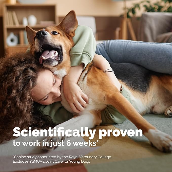 YuMOVE Hip & Joint Supplement for Dogs - with Glucosamine Chondroiton, Green Lipped Mussel, Hyaluronic Acid, and Omega 3 Joint Supplement for Stiffness and Mobility 60 Chews (Large/XL Dogs)-Mewly Pet