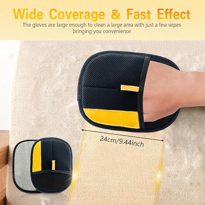 Pet Hair Removal Glove, Electrostatic Pet Hair Remover Gloves for Dogs Cats, Reusable Washable Remover for Bed Sheets Couch Clothes Carpet Car Seat (2PCS)-Mewly Pet
