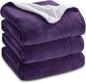 Bedsure GentleSoft Sherpa Fleece Blankets Queen Size for Bed - Thick and Warm Throw for Girls and Women, Soft Fuzzy Plush Queen Blanket for Winter, Purple, 90x90 Inches