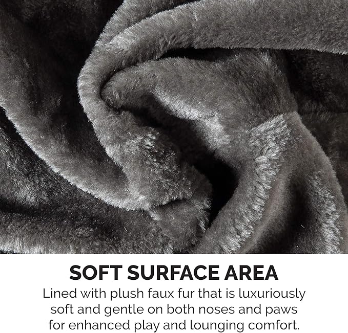 Furhaven 49.5" Tall Cat Tree for Indoor Cats, Ft. Sisal Scratching Posts, Plush Ball Toy, & Busy Box Toy - Tiger Tough Play Stairs Interactive Playground Tower - Gray, One Size-Mewly Pet