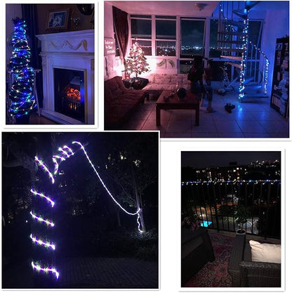 100Ft LED Rope Lights, Cuttable & Connectable Outdoor String Lights Waterproof Decorative Lighting for Indoor/Outdoor, Patio, Backyards, Party, Halloween and Christmas Decorations (Multicolor)