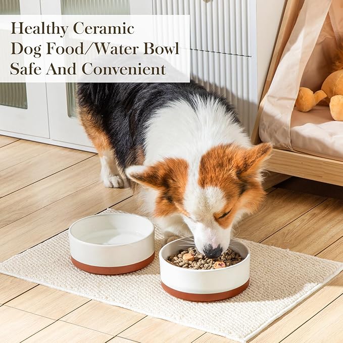 MALACASA Dog Bowls, Ceramic Dog Food and Water Bowls for Medium Size Dogs, 3.5 Cups Capacity Pet Bowl for Medium Dogs (M-3.5 Cups)-Mewly Pet