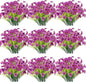 30 Bundles Artificial Flowers Outdoor UV Resistant Fake Flowers No Fade Faux Plastic Plants Garden Porch Window Box Decorating(Purple)