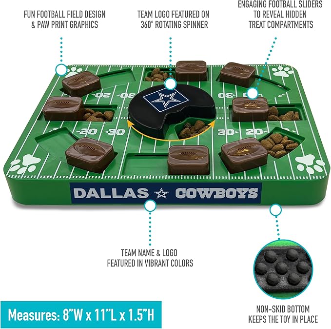 Pets First NFL Dallas Cowboys Puzzle Toy, Puzzle Treat Dog Toy, Interactive Dog Treat Toy, Dog Puzzle-Mewly Pet