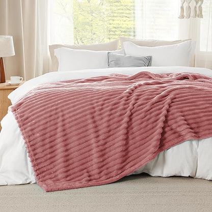 Bedsure GentleSoft Brick Dust Fleece King Blanket for Couch - Super Soft Cozy Blankets for Women, Cute Small Blanket for Girls, 108x90 Inches