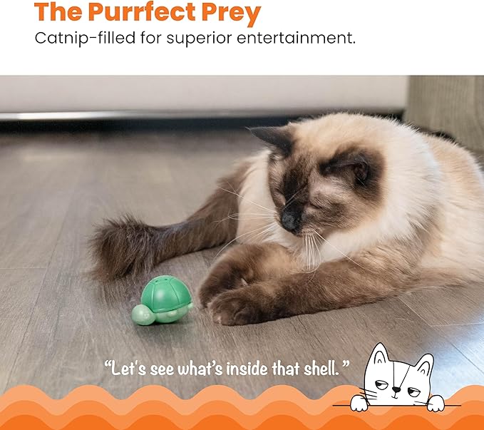 Catstages Wobble Turtle Catnip Diffuser Refillable Cat Toy-Mewly Pet