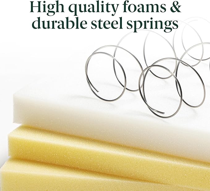 ZINUS 8 Inch Spring Sensation Hybrid Mattress [New Version], Full, Fiberglass Free, Medium Firmness, Durable Support, Certified Safe Foams & Fabric, Mattress in A Box