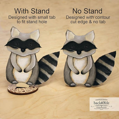 Back40Life Forest Critters Painted Wooden Animal Cutout Shapes (Medium + Stands (Bundle of 8))