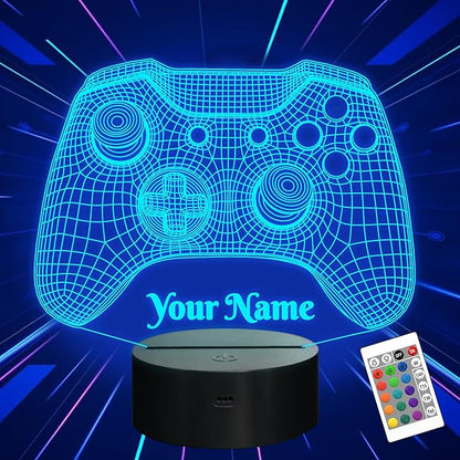 Attivolife Personalized 3D Game Theme Night Light, Table Desk Lamp Engraved Name Letter, Multicolor Custom LED Best Home Decor Birthday Christmas Gifts Toys for Boys Girls Kids
