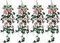 RECUTMS 4PCS Artificial Rose Hanging Flower 32 in Fake Garland for Home Room Garden Wedding Indoor Outdoor Decoration (Champagne)