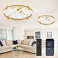 LEDIARY 2 Pack 24 Inch Modern Ceiling Fans with Lights and Remote, Dimmable Flush Mount Ceiling Fan, Gold Low Profile Ceiling Fan with 3 CCT and 6 Speeds