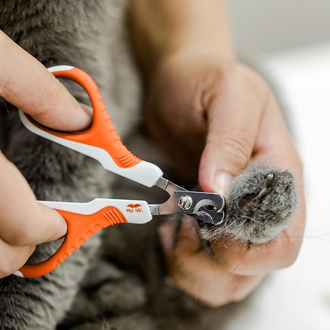 Mr. Pen Cat Nail Trimmer - Raspberry Red & White, Cat & Dog Nail Clipper-Mewly Pet