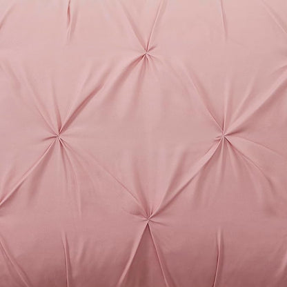 5 Piece Comforter Set Bed in a Bag Ombre Pintuck Design All Season Soft Down Alternative Bedding Comforter Set & Luxurious Matching Bed Sheets & Pillow Sham, Ombre Pintuck Blush, Twin