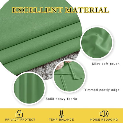 NICETOWN Bedroom Blackout Curtains and Drapes - Window Treatment Thermal Insulated Solid Grommet Blackout Draperies for Bedroom (Forest Green, Set of 2, 66 by 54 Inch)