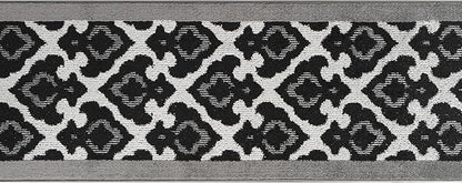 Custom Length Cut to Size Fleur de Lis Inspired Carpet Runner Rug for Hallways, Non Slip Rubber Backed, 31 inch Wide X Customized Length, Royal Grey, 31 inch X 20 feet