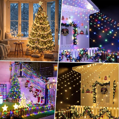Decute 500LED Christmas Tree Lights Fairy String Light 164FT Green Copper Wire Warm White and Multicolor Dimmable with Remote, UL Cerficated Twinkle Light for Party Wedding Indoor Outdoor Decor